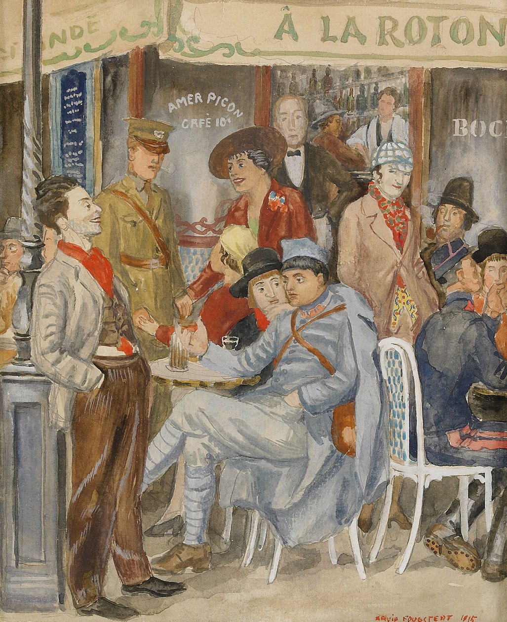 Café La Rotonde Moise Kisling under semestern 1915. av Arvid Fougstedt