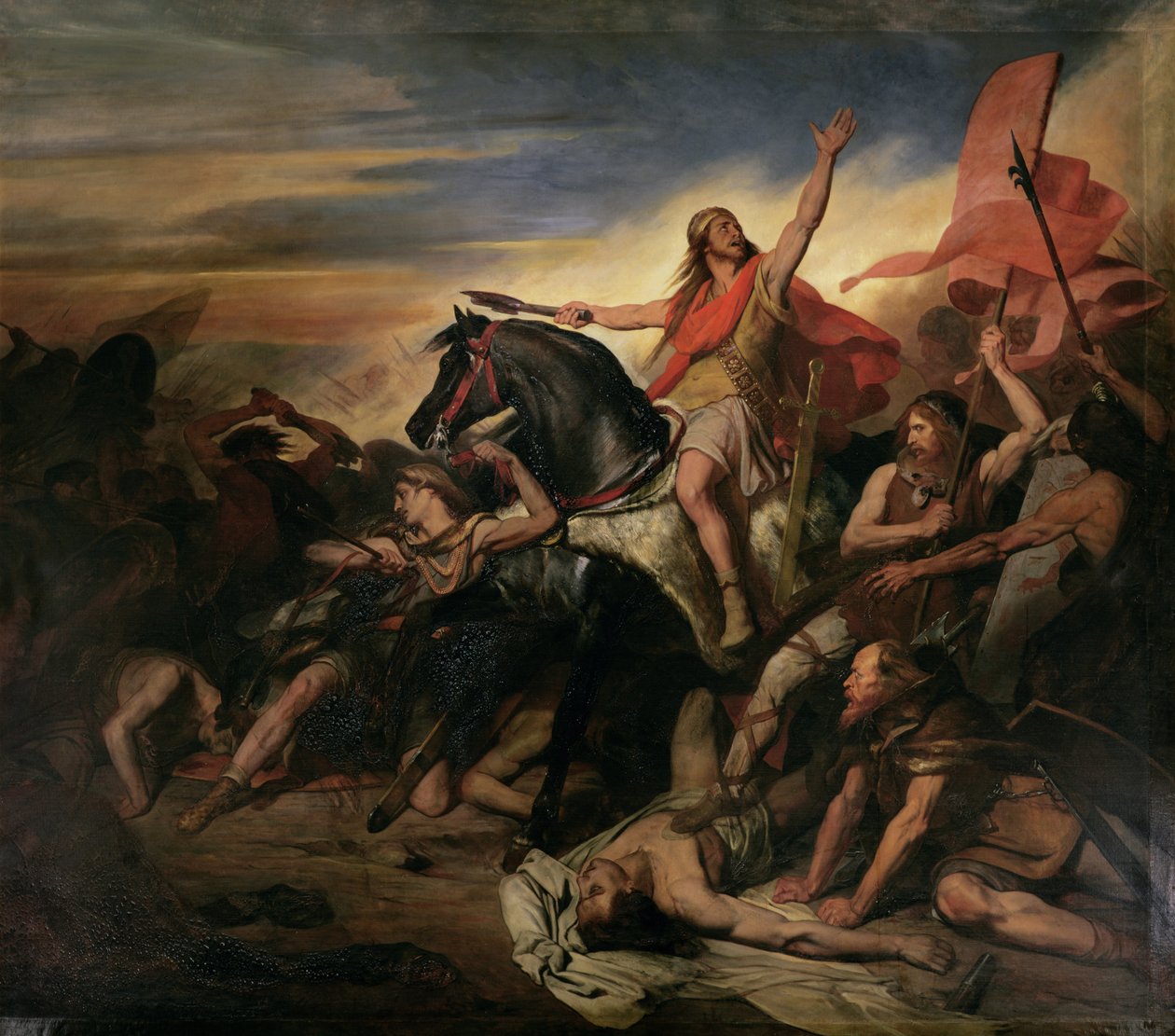 Slaget vid Tolbiac 496 e.Kr., 1837 av Ary Scheffer