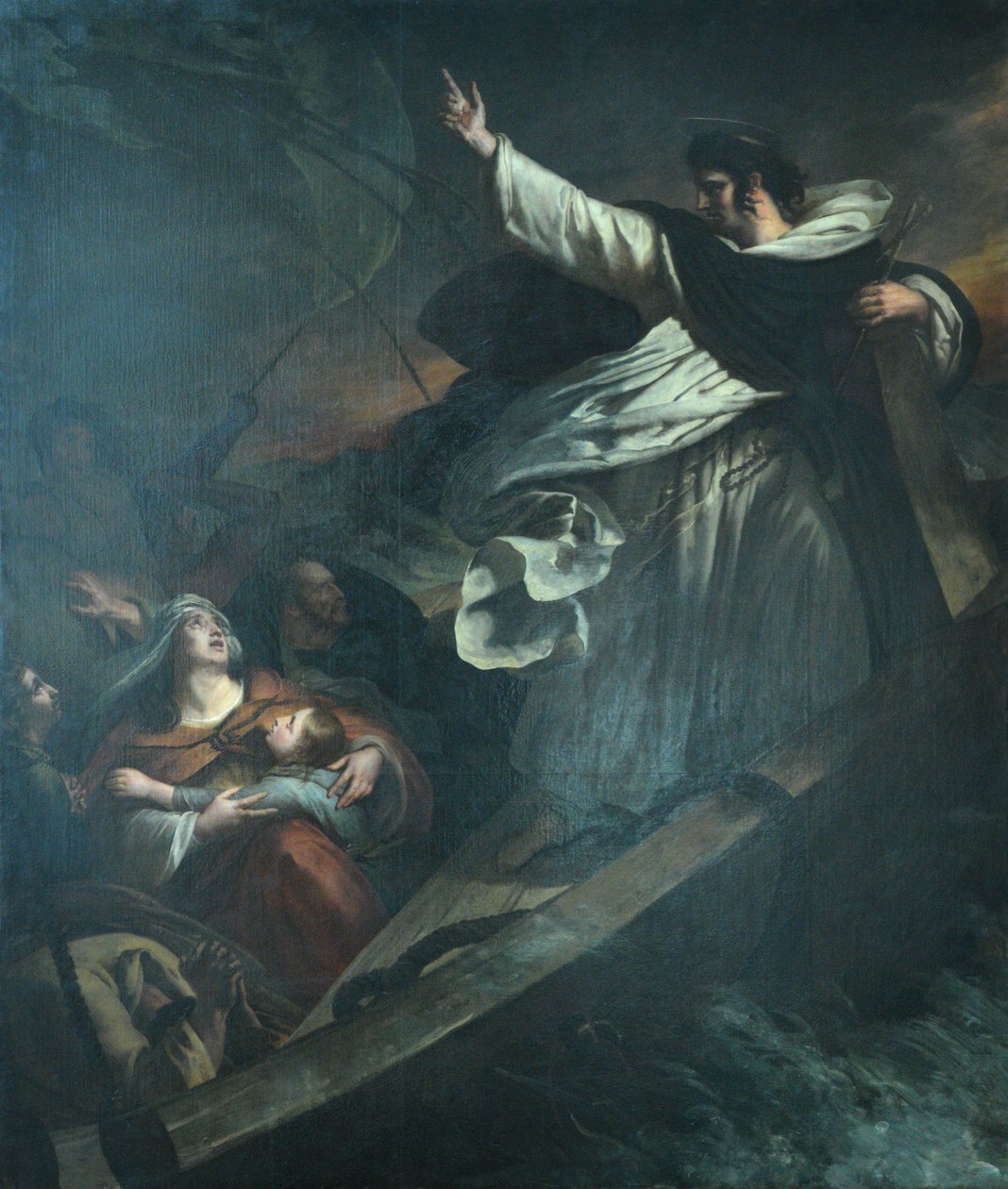 Saint Thomas Aquinas predikar tillit till Gud under stormen av Ary Scheffer