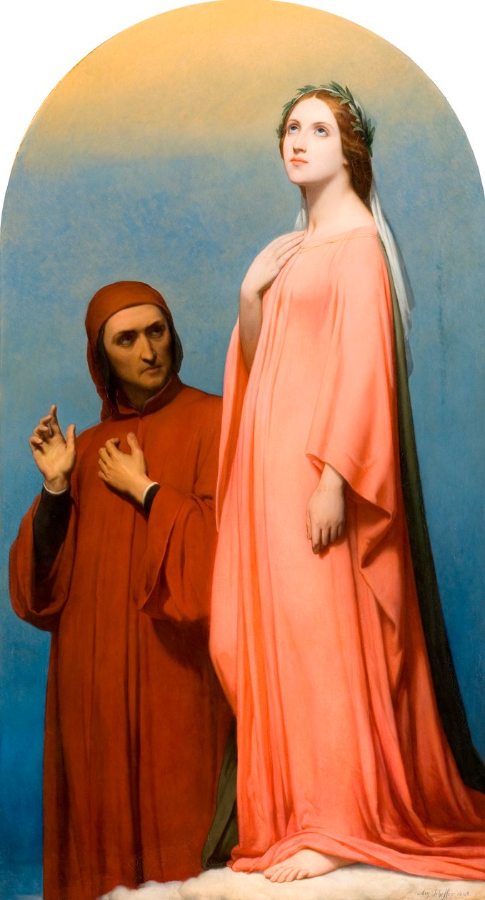 Visionen: Dante och Beatrice, 1846 av Ary Scheffer