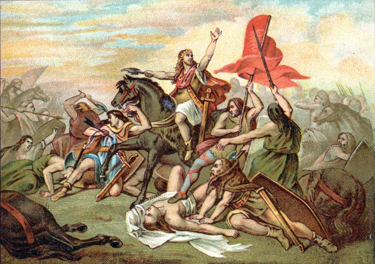 Slaget vid Tolbiac (omvandlingen av Clovis) av Ary (after) Scheffer