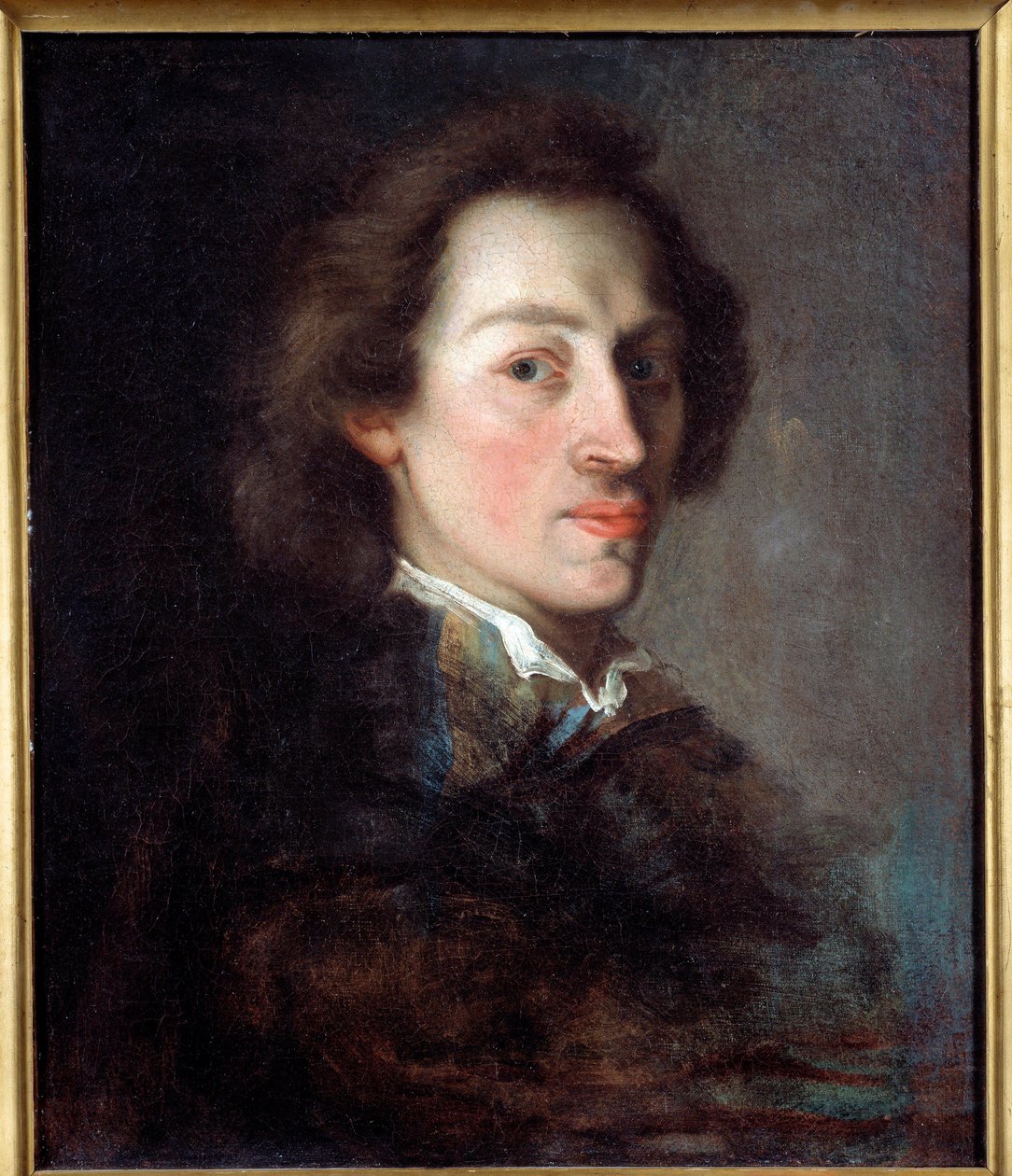Porträtt av Frederic Chopin (1810-1849), fransk kompositör av polskt ursprung omkring 1846. Målning tillskriven Ary Scheffer (1795-1858). Versailles, slott i Versailles och Trianon. av Ary (after) Scheffer