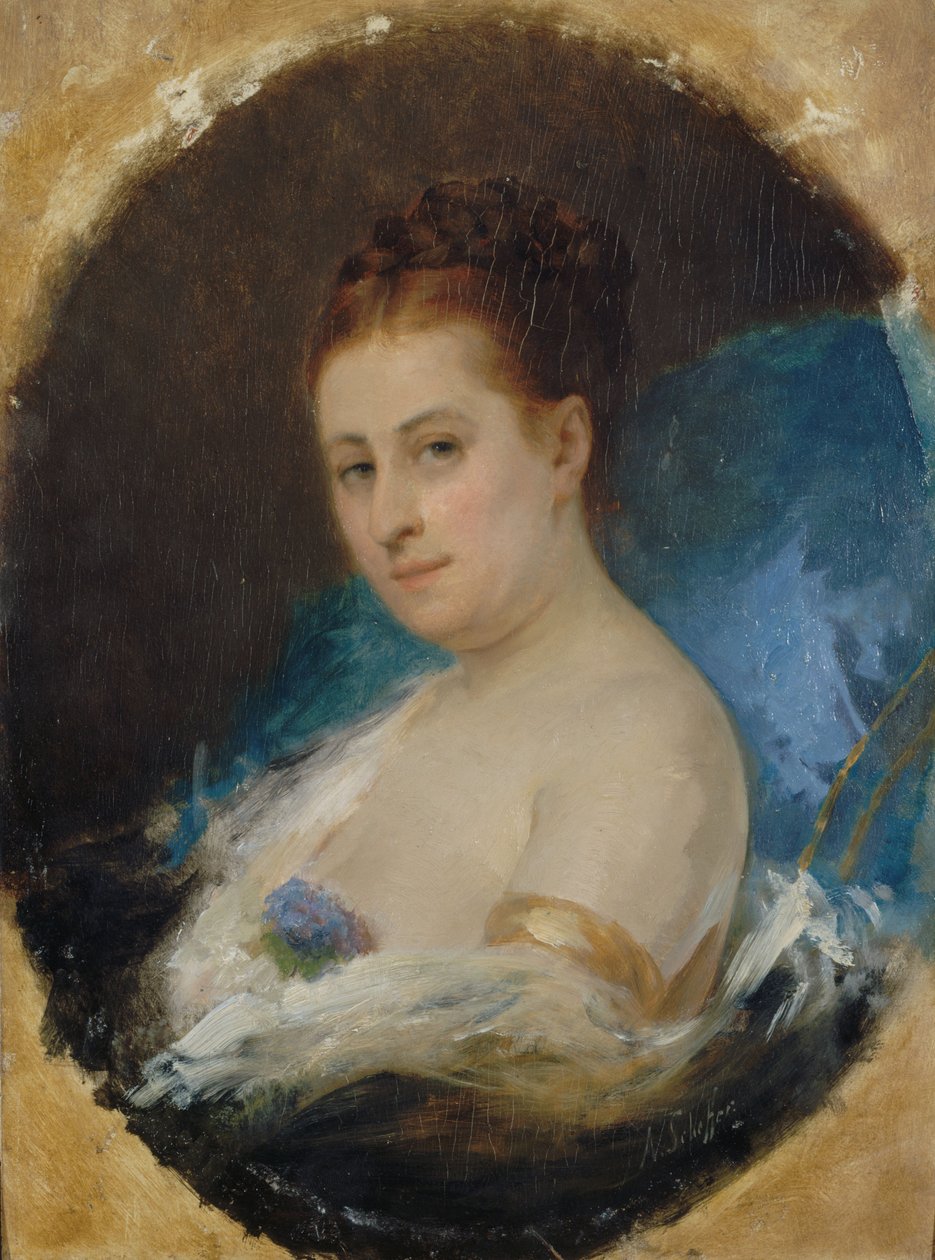 Porträtt av skådespelerskan Adelaide Ristori 1822-1906, ca 1857. av Ary Arnold Scheffer