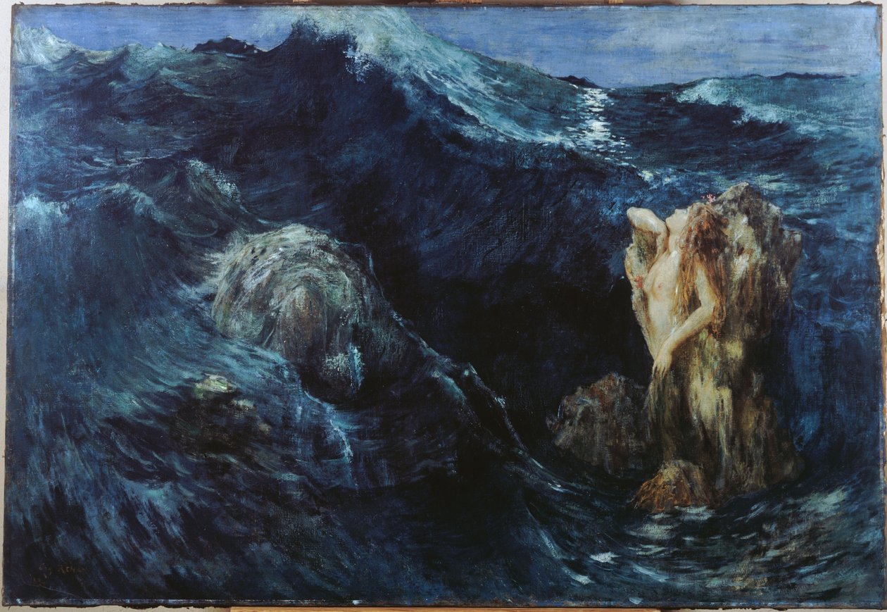 Charybdis och Scylla, 1894 (olja på duk) av Ary Ernest Renan