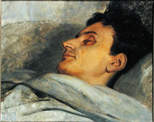 Armand Carrel (1800-36) på sin dödsbädd, 1836 av Ary Scheffer