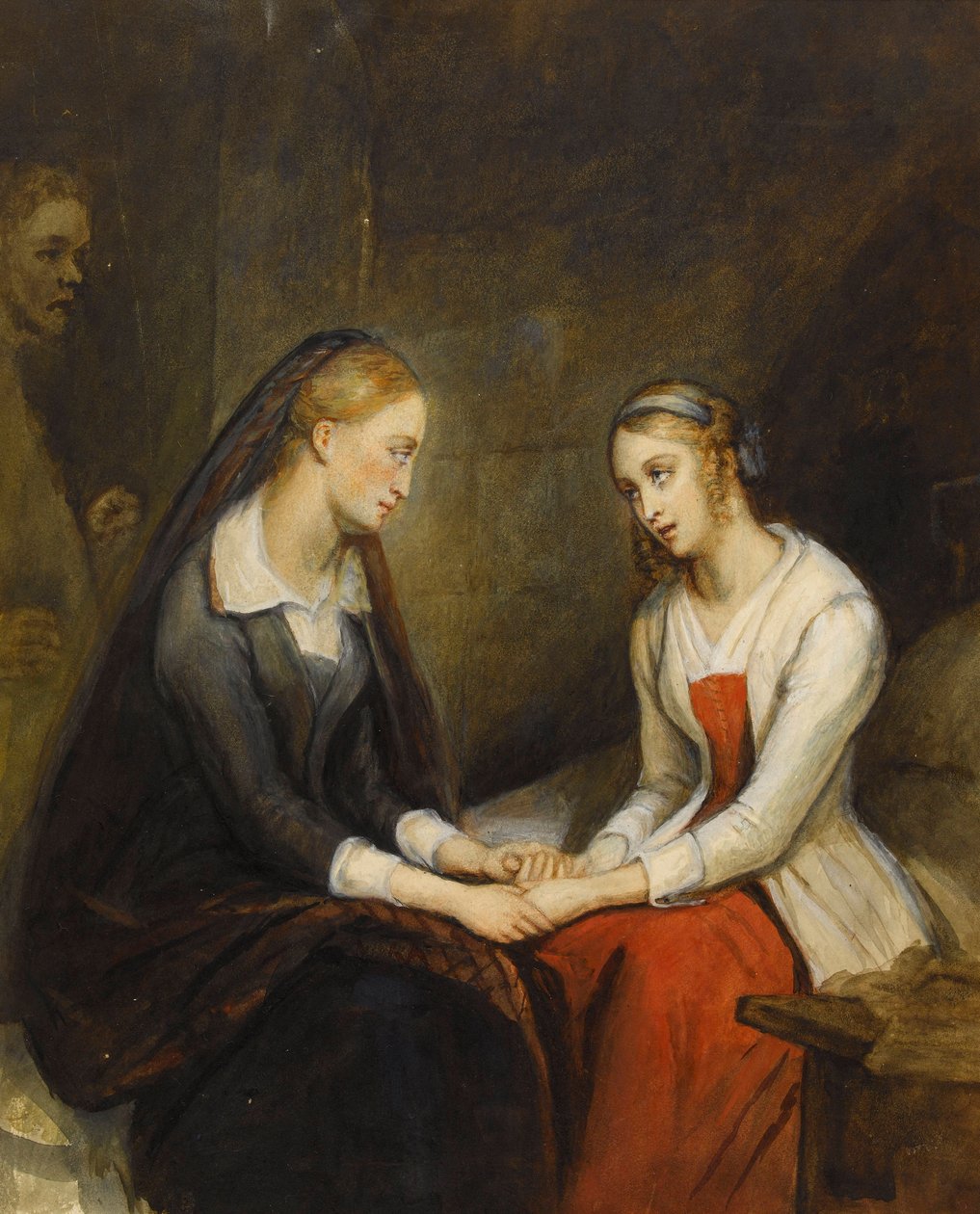 Effie och Jeanie Deans. Efter Walter Scotts The Heart of Mid-Lothian, första kvartalet av 1800-talet. av Ary Scheffer