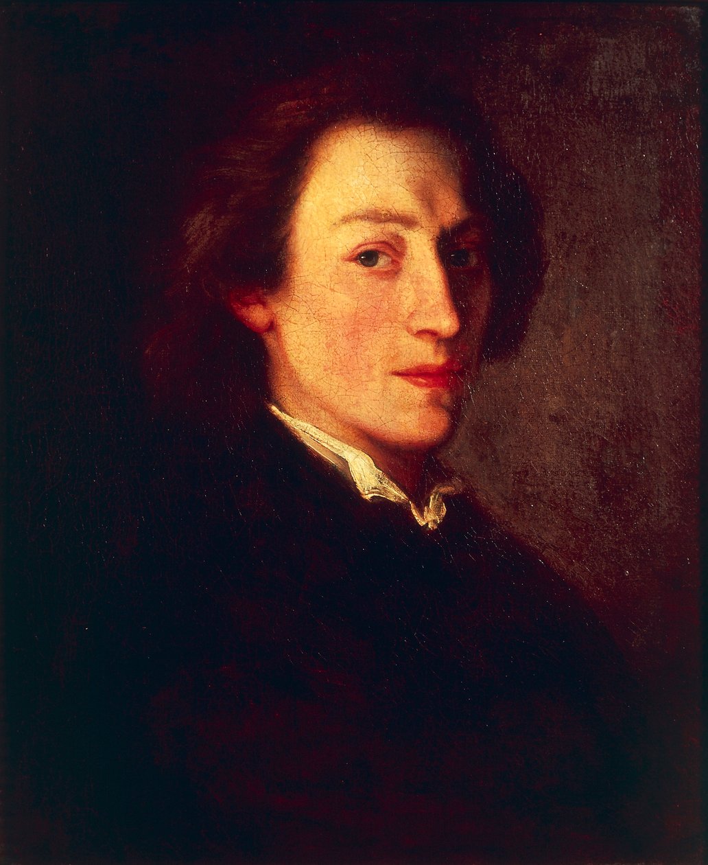 Frankrike, Versailles, porträtt av den polske kompositören och pianisten Frederic Chopin (1810 - 1849) av Ary Scheffer