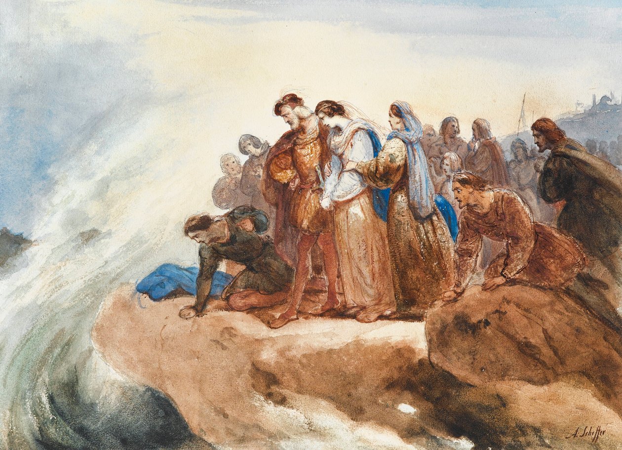 Illustration till balladen Der Taucher The Diver av Friedrich Schiller. av Ary Scheffer