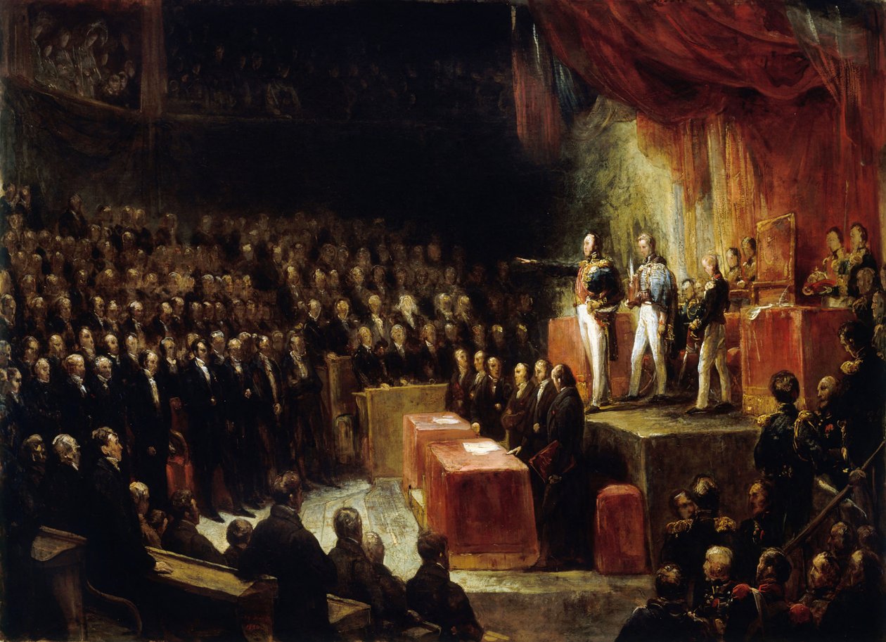Louis-Philippe avlägger ed om konstitutionen inför kamrarna den 9 augusti 1830, 1830. av Ary Scheffer