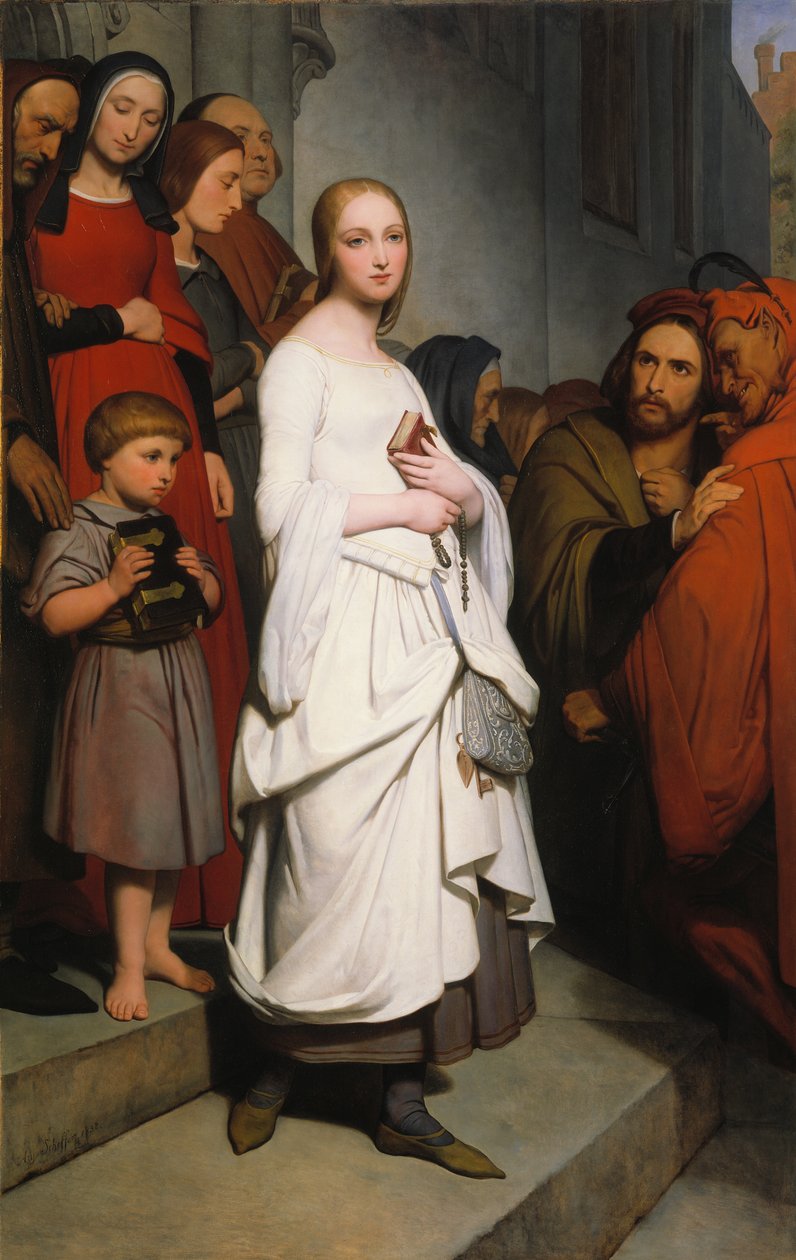 Marguerite lämnar kyrkan, 1838 av Ary Scheffer