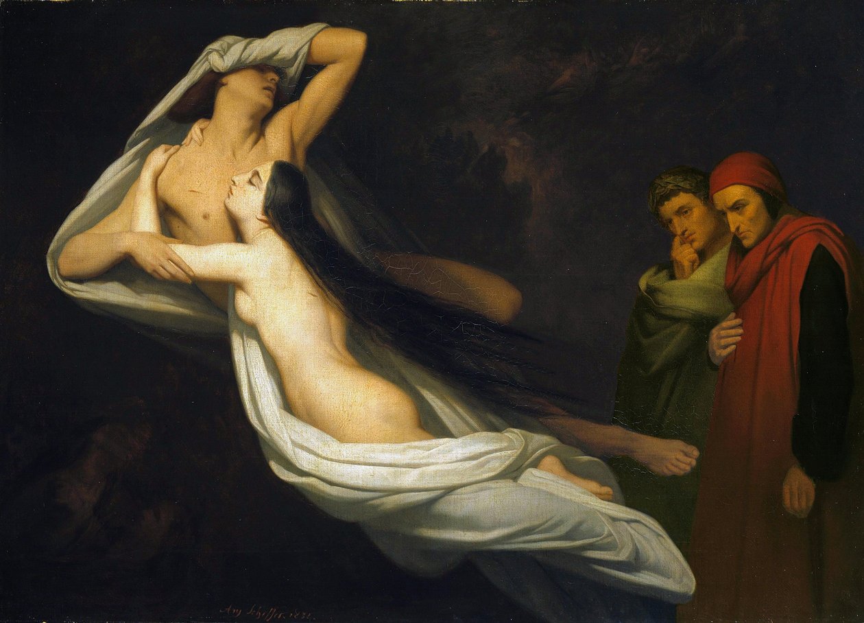 Paolo och Francesca, 1854 av Ary Scheffer