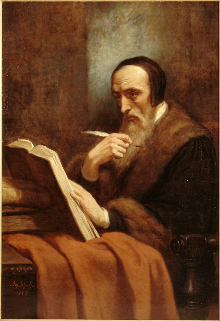 Porträtt av John Calvin 1509-1564, 1858. av Ary Scheffer