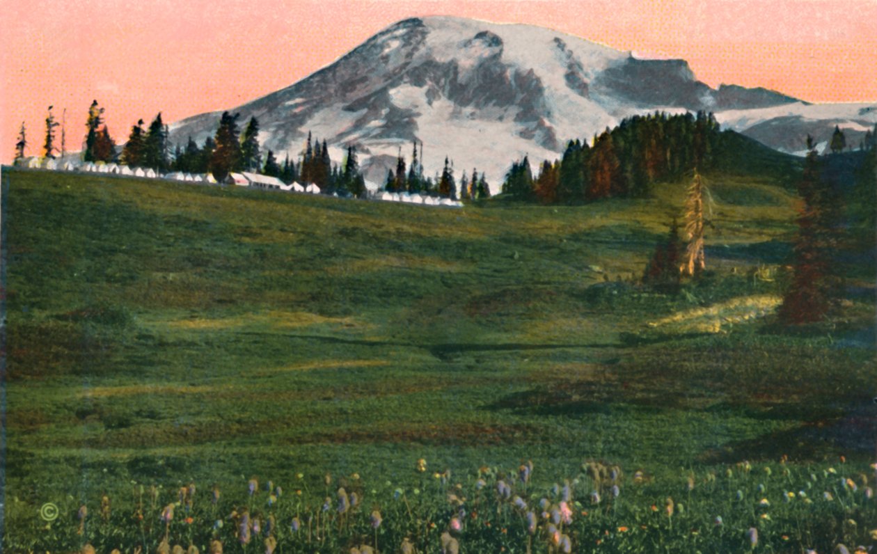 Molnens läger, Mount Rainier, c1916 av Asahel Curtis