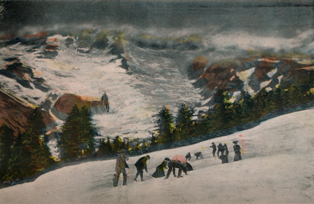 Snöboll i Paradise Valley på midsommar, Mt. Rainier National Park, c1916 av Asahel Curtis