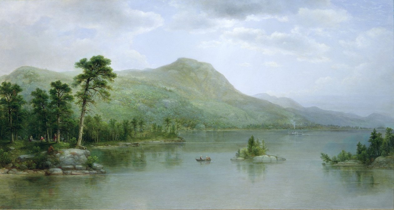 Black Mountain från Harbor Islands, Lake George, New York, 1875 av Asher Brown Durand