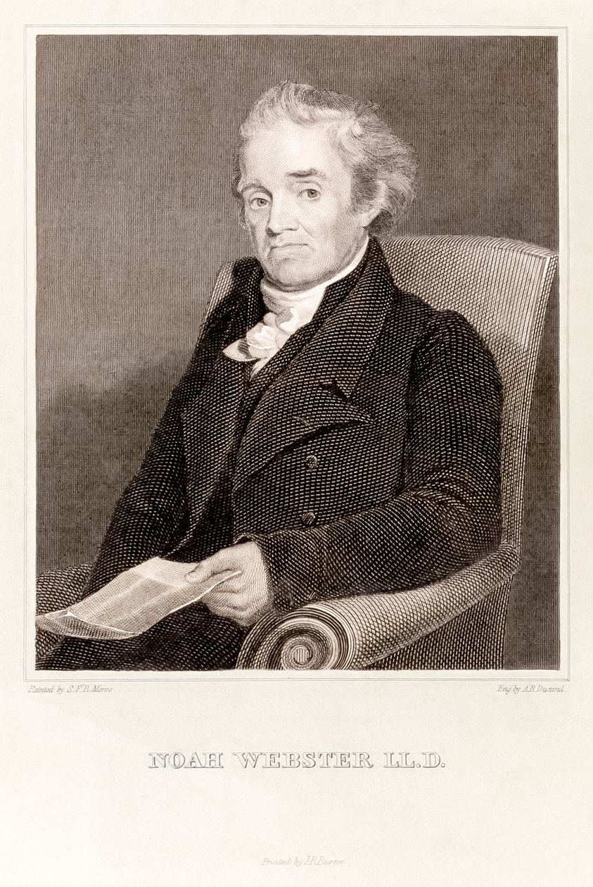 Noah Webster: amerikansk lexikograf (gravyr) av Asher Brown Durand