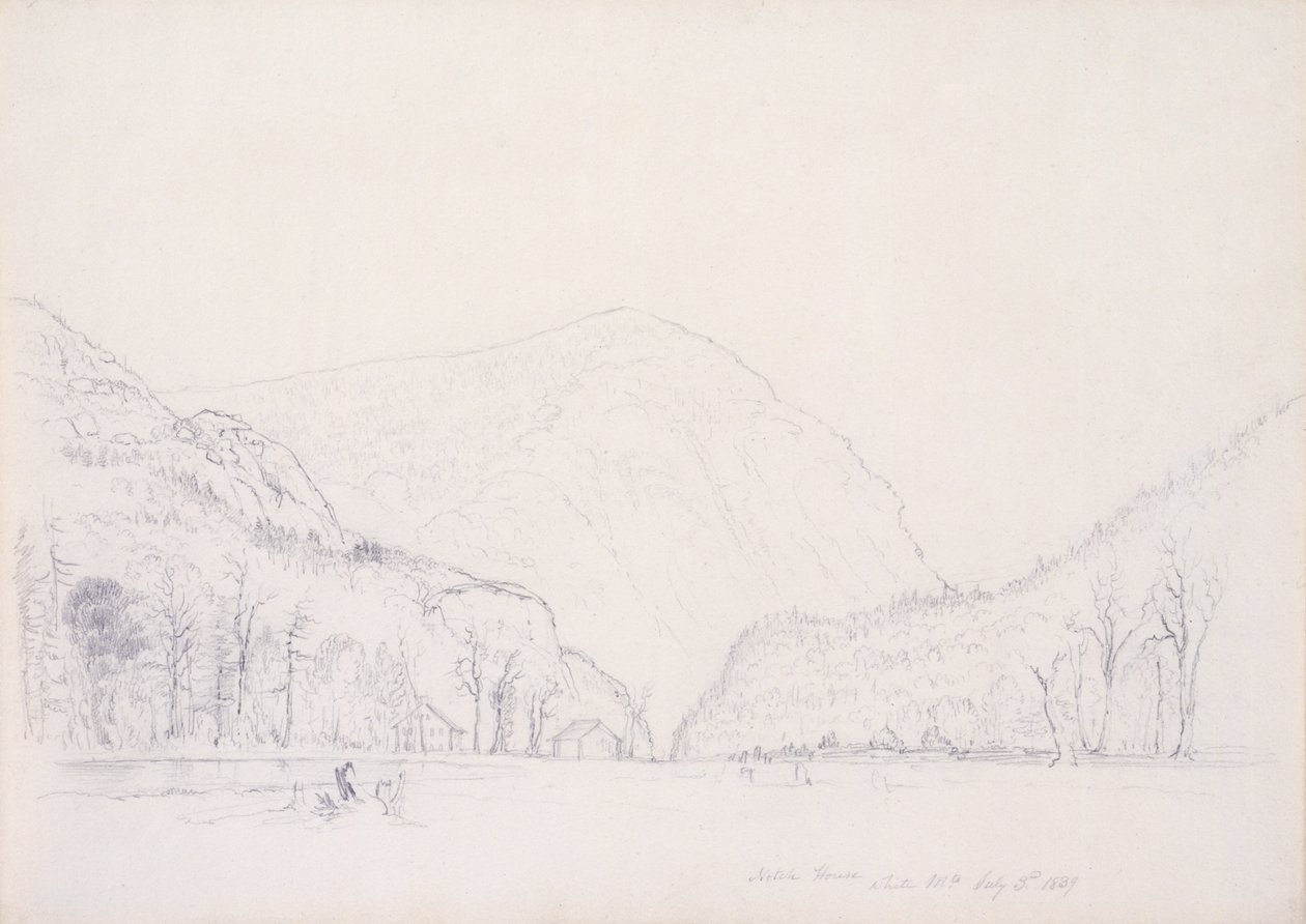 Notch House, White Mountains, New Hampshire, 1839 (grafit på papper) av Asher Brown Durand