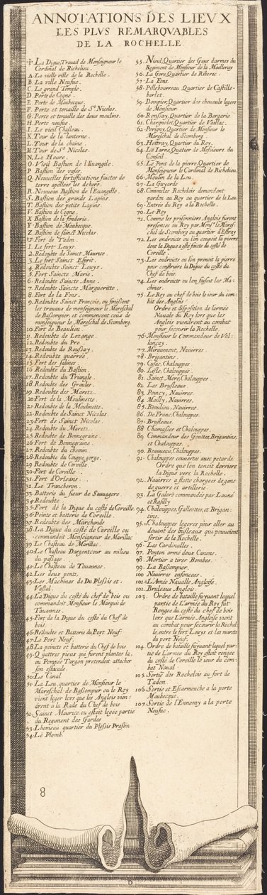 Belägringen av La Rochelle [skylt 9 av 16; uppsättningen omfattar 1952.8.97-112] av Assistant of Jacques Callot