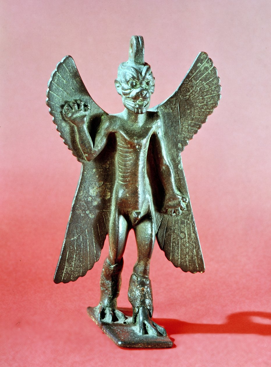 Statyett av Pazuzu, en assyrisk vinddemon (brons) av Assyrian