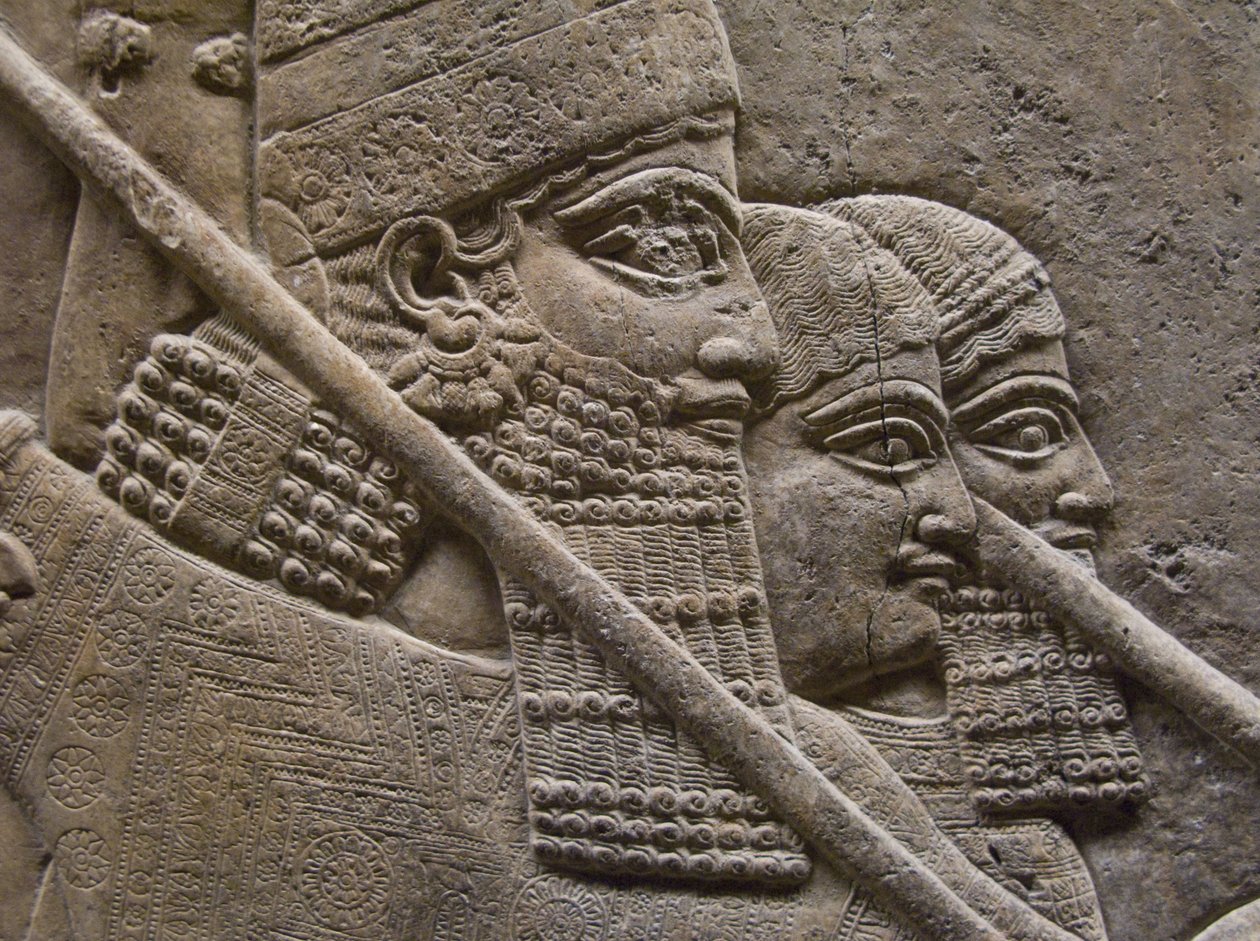 Kung Ashurnasirpal II under en kunglig lejonjakt, 700-talet. före Kristus av Assyrian