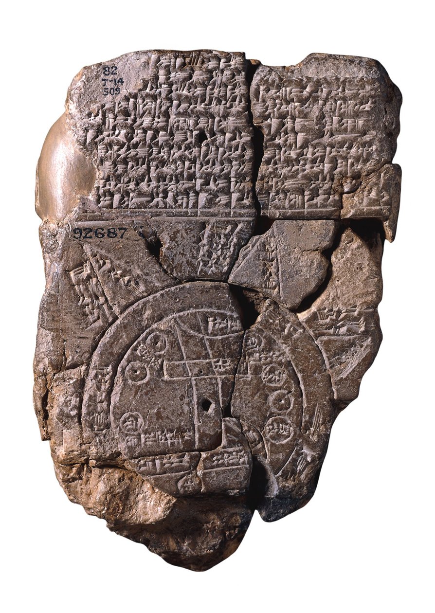 Den babyloniska världskartan, ca. 510-c. 500 f.Kr av Assyrian