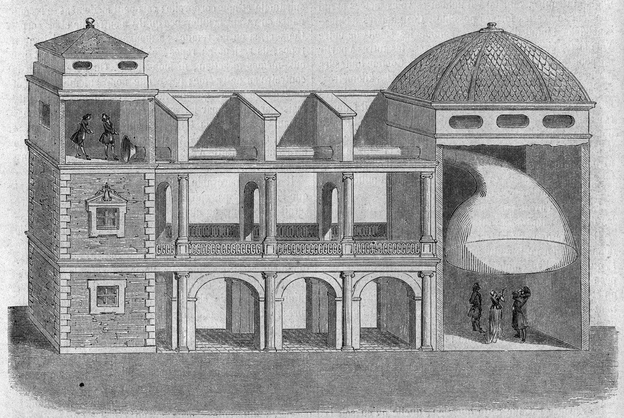 Akustisk kornett uppfunnen av Athanase Kircher (eller Athanasius Kircheri) (1601-1680). av Athanasius Kircher