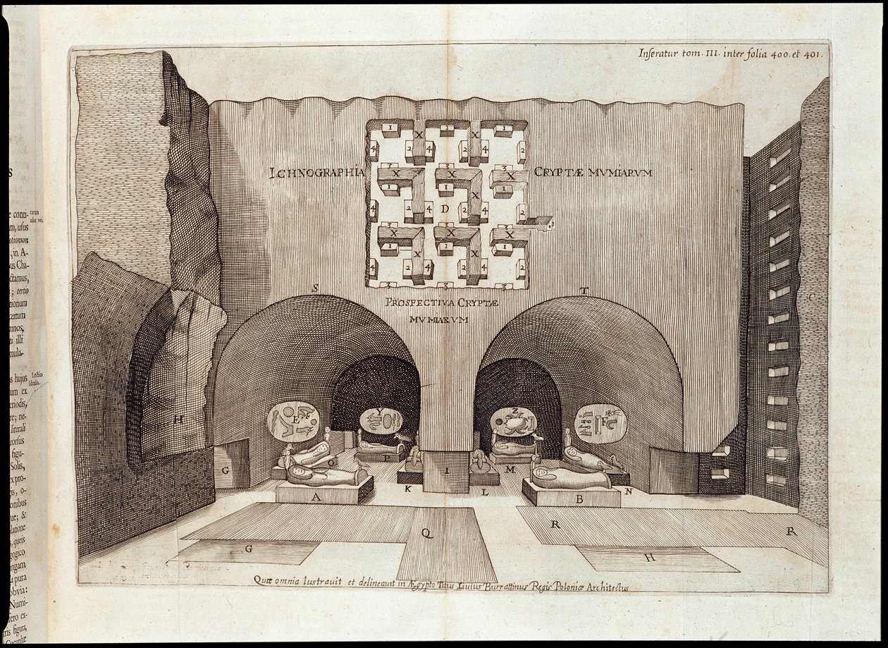 Interiör av en pyramid - i "" Sphynx mystagoga"" av Athanase Kircher av Athanasius Kircher