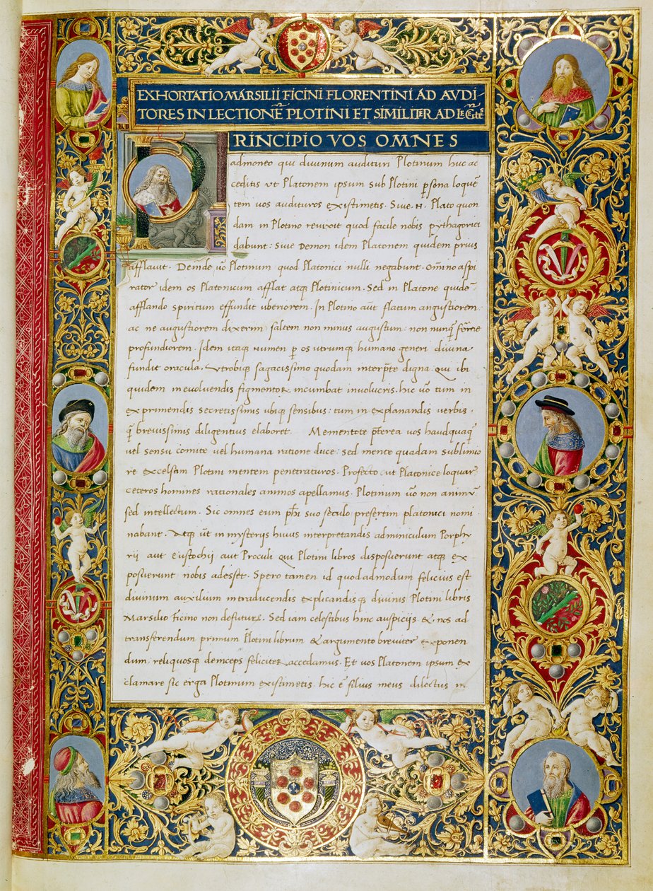 Fru Plut. 82.10; c. 21a, från "Enneades". av Attavante di Gabriello di Vanti di Bartolo