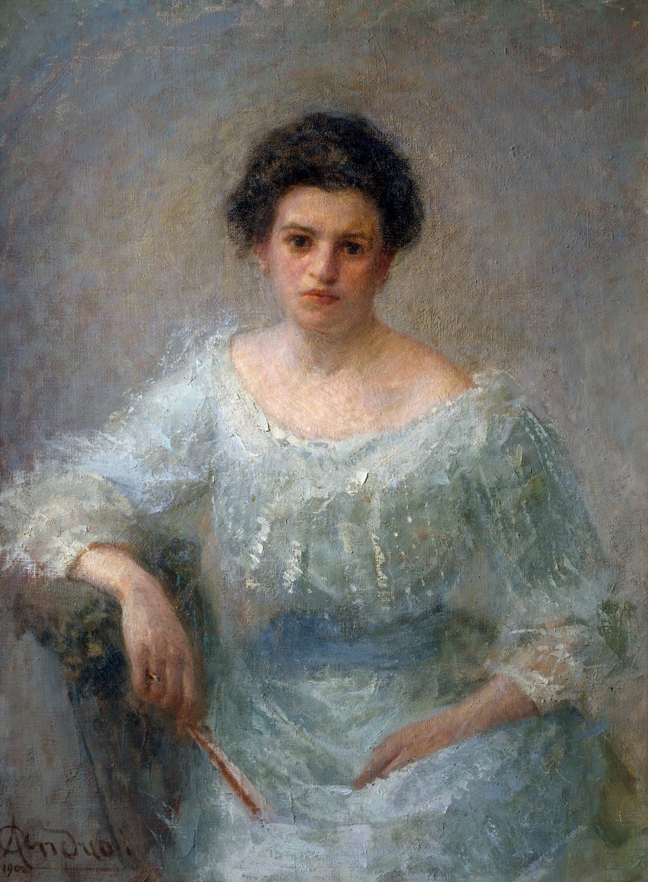 Porträtt av grevinnan Paolina Faglia, efter 1902 (olja på duk) av Attilio Andreoli
