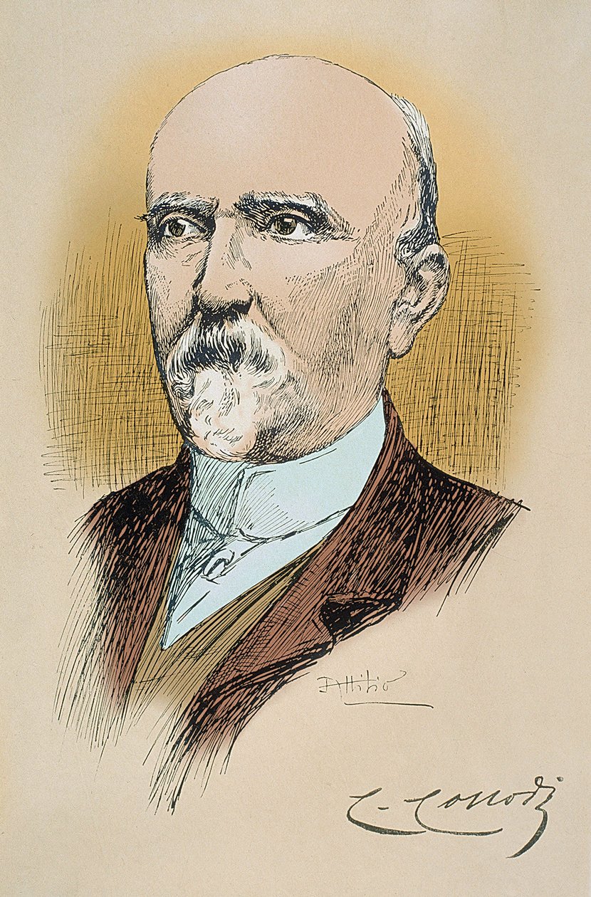 Porträtt av den italienske författaren och journalisten Carlo Collodi (Lorenzini) (1826-1890), författare till Pinocchio. Teckning av Attilio Mussino (1878-1954) av Attilio Mussino
