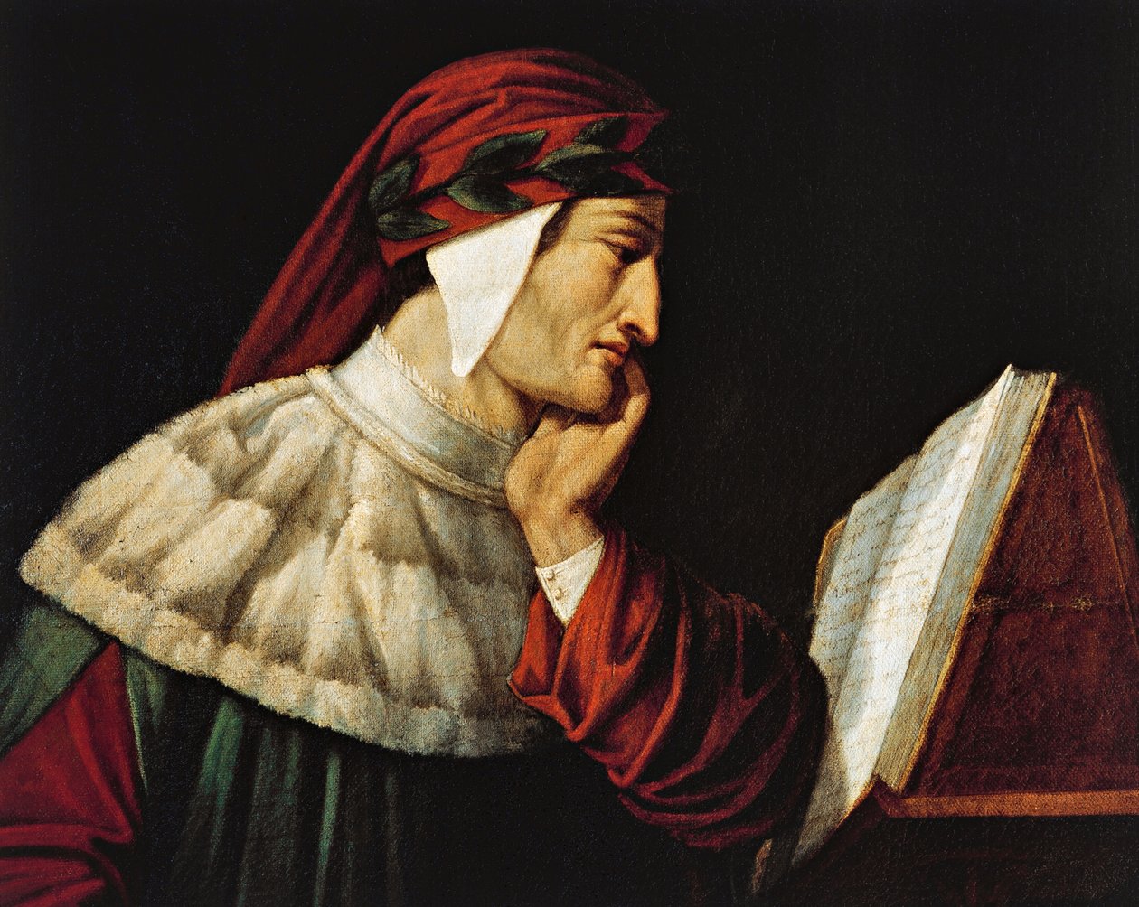 Porträtt av Dante Alighieri (Florens av Attilio Roncaldier