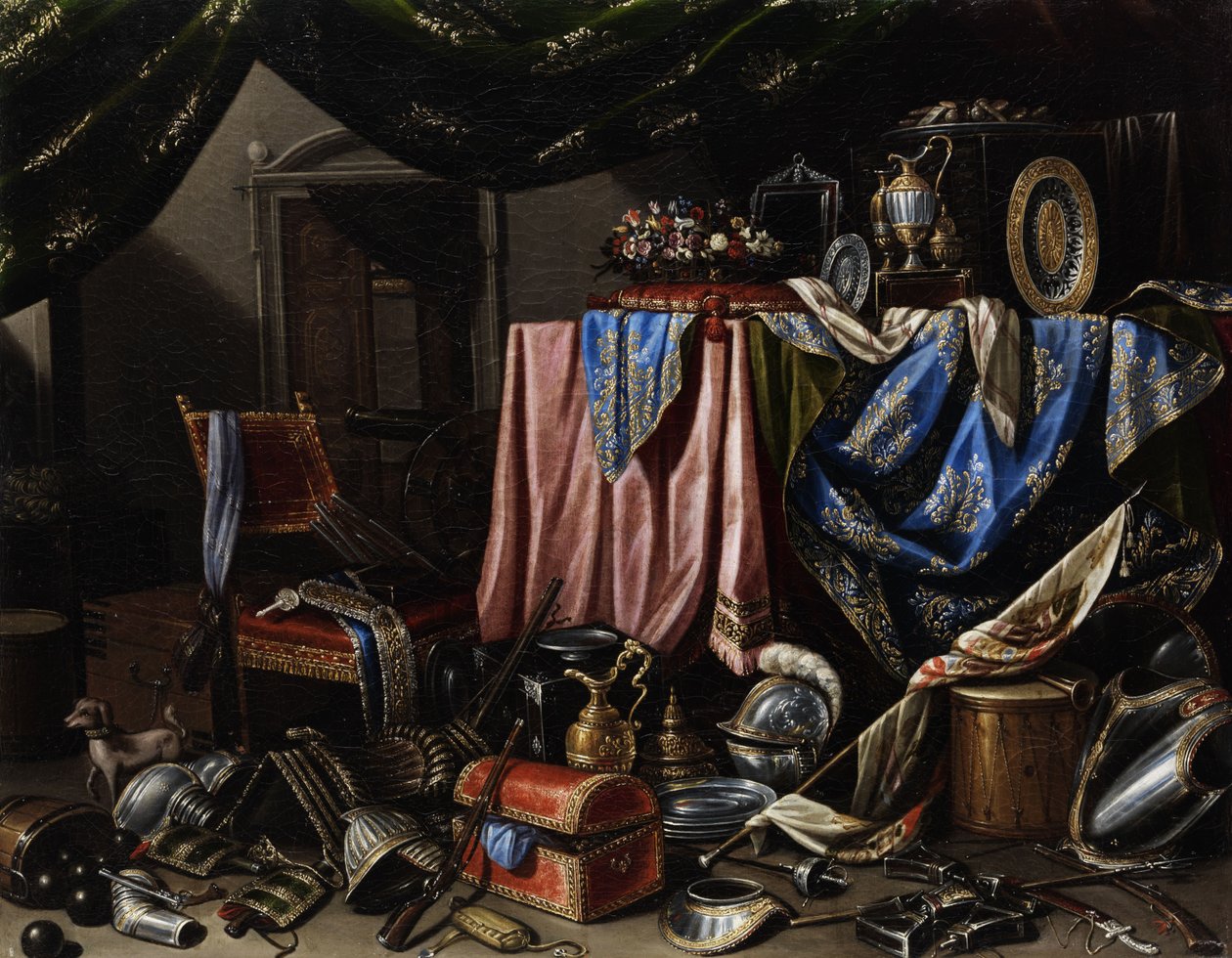 Ostentatiskt stilleben av Attributed to Carlo Manier