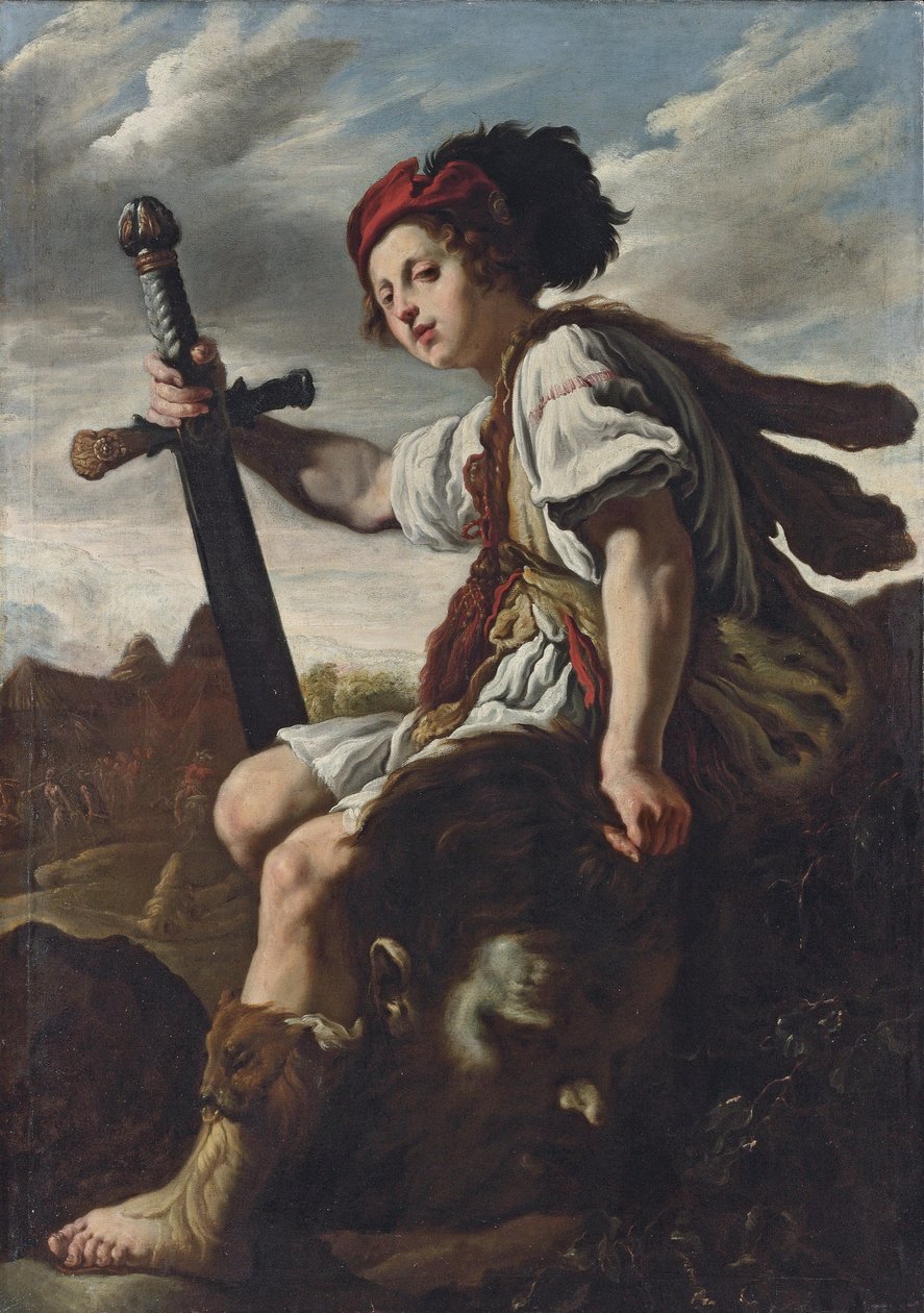 David med chefen för Goliat av Attributed to Domenico Fetti