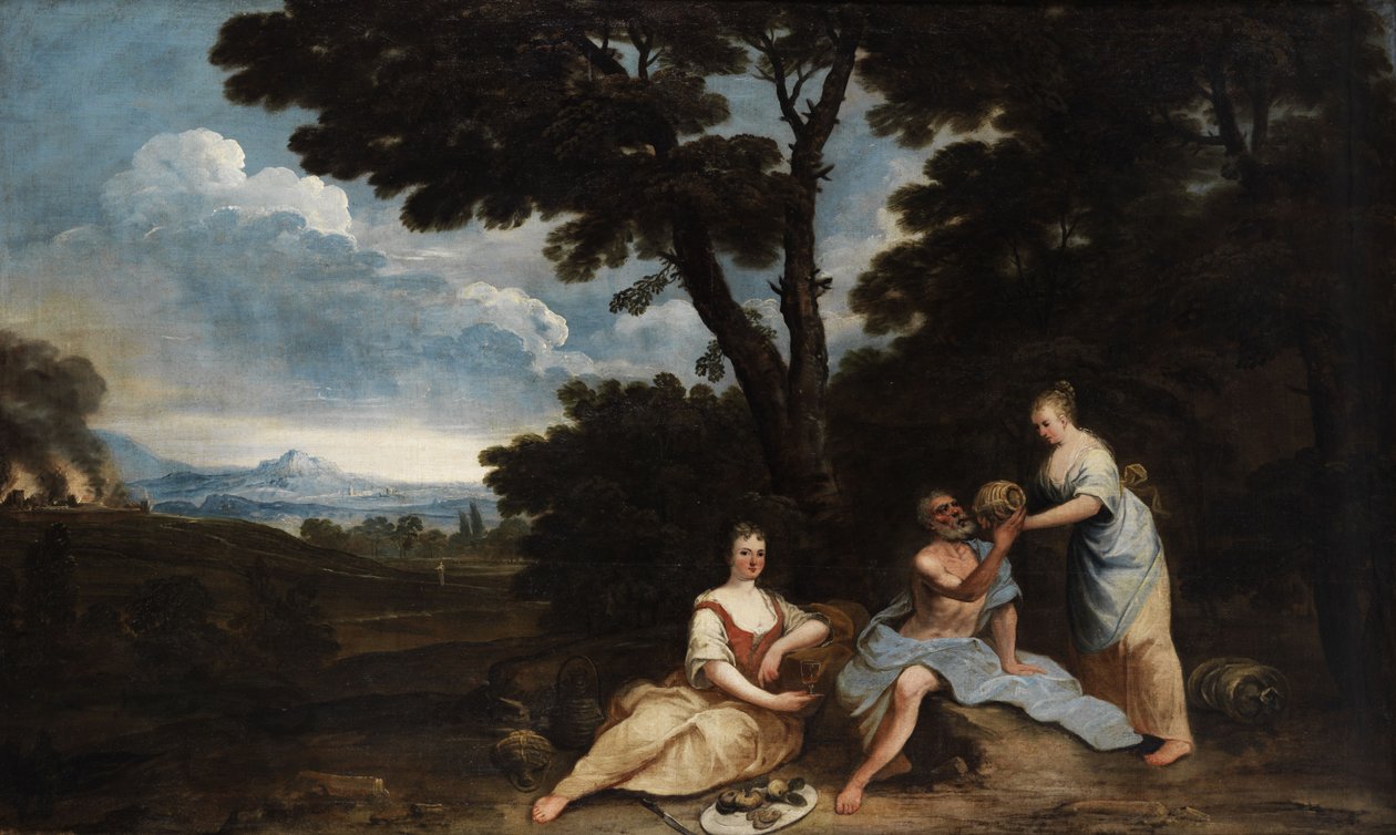 Lot und seine Töchter av Giuseppe Zola