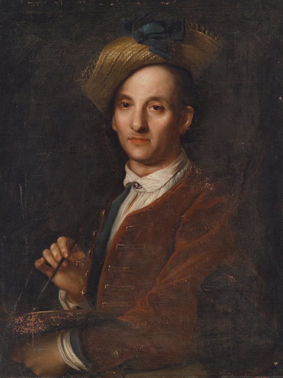 Porträtt av David Hoyer (1667-1720), målare av Attributed to Jan Kupecký