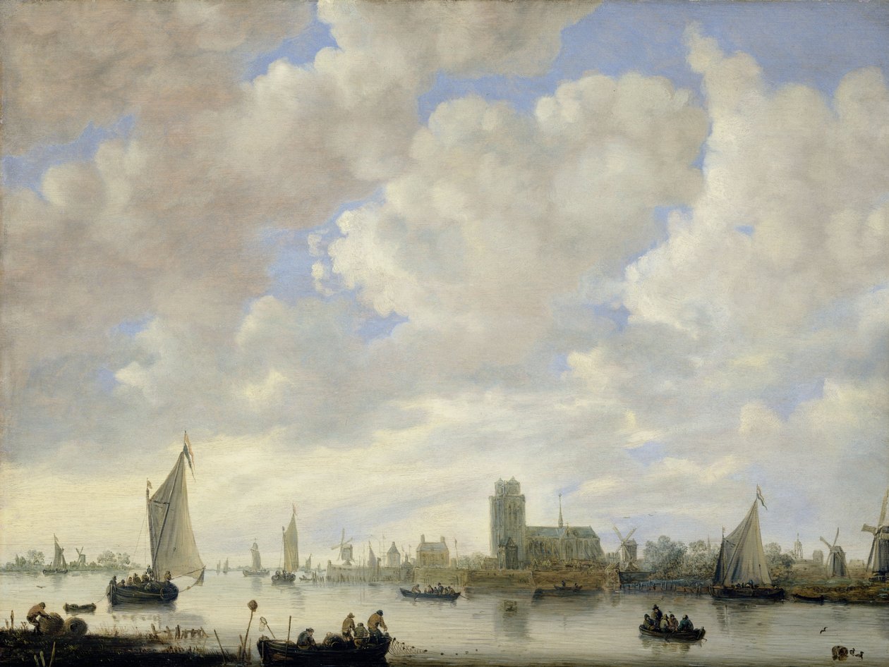 View of the Merwede off Dordrecht av Jeronimus van Diest