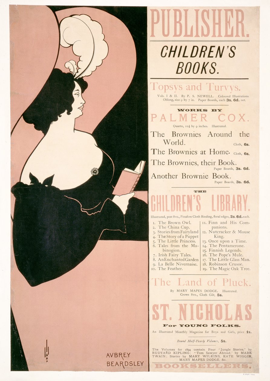 Annons för barnböcker, 1894 av Aubrey Beardsley