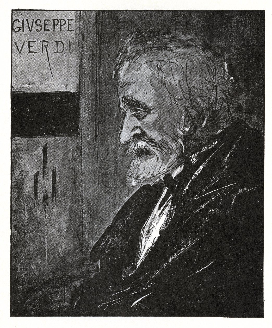 Giuseppe Verdi, 1893 (bläck och tvätt) av Aubrey Beardsley