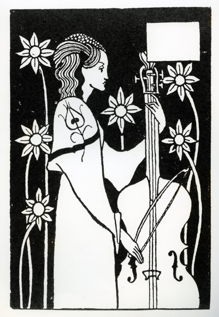 Dam med cello, från "Le Morte d