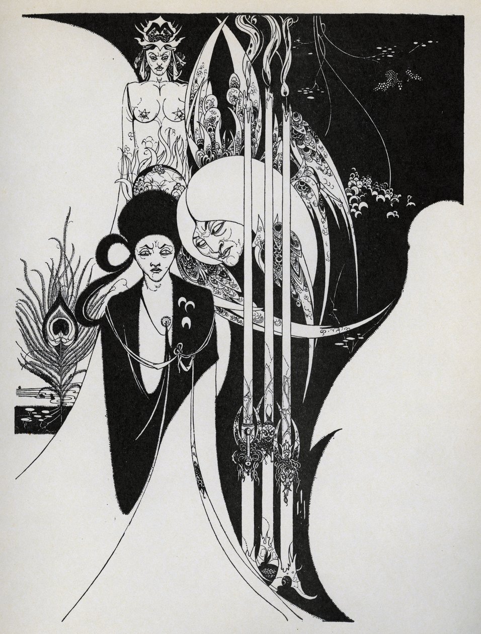 "Om en neofyt och hur svartkonsten uppenbarades för honom", 1899 av Aubrey Beardsley