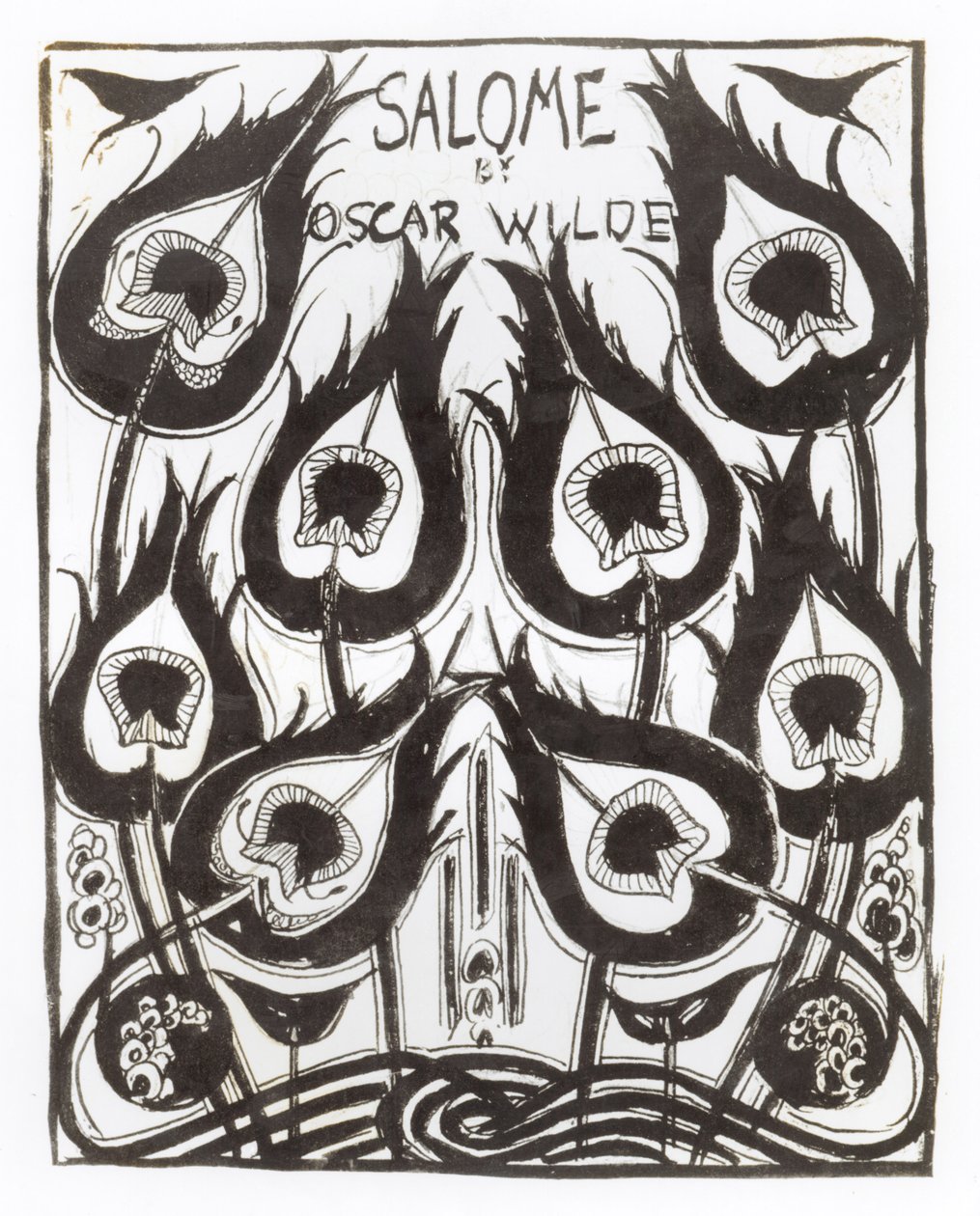 Originalskiss till omslaget till "Salome" av Oscar Wilde (1854-1900) ca 1894 (bläck på papper) av Aubrey Beardsley