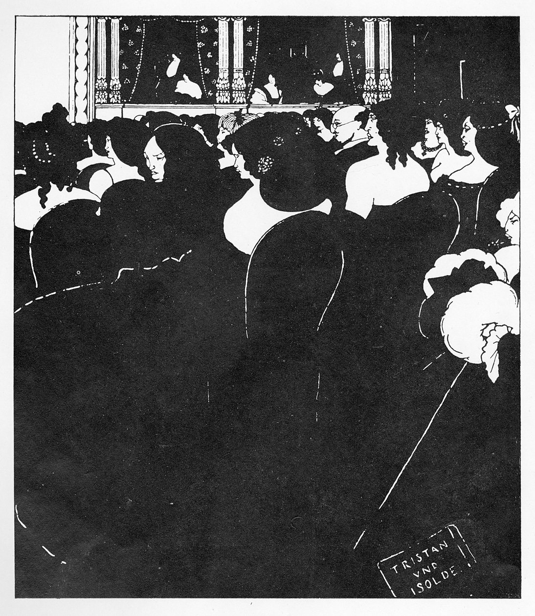 Wagneriterna, illustration från "Den gula boken", 1894 av Aubrey Beardsley