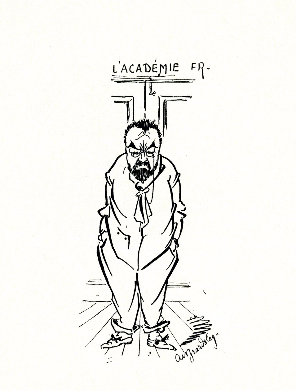 Emile Zolas uteslutning från Academie Francaise, 1893 av Aubrey Beardsley