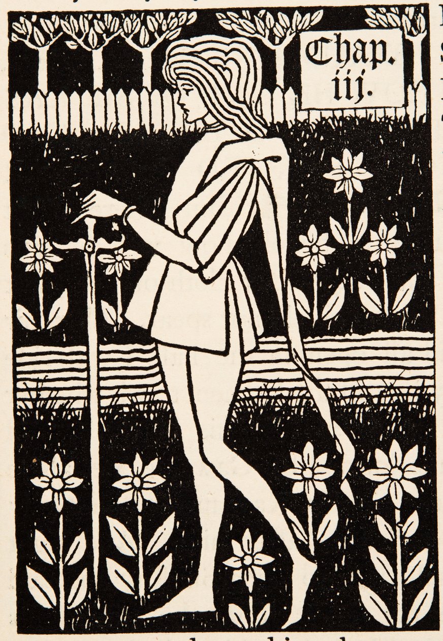 En sida. Kapitelrubrik av Aubrey Beardsley