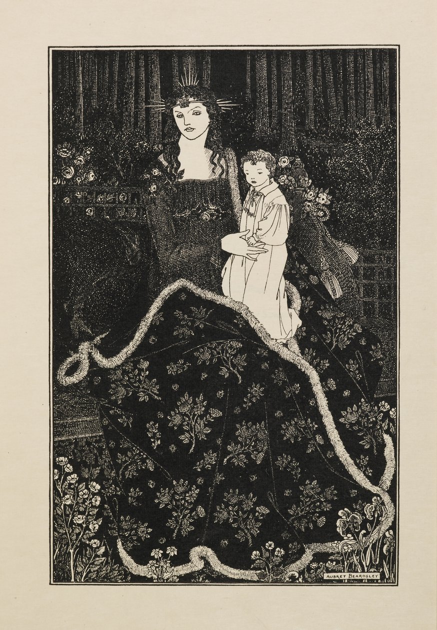 Julkort, från en bok med femtio teckningar av Aubrey Beardsley