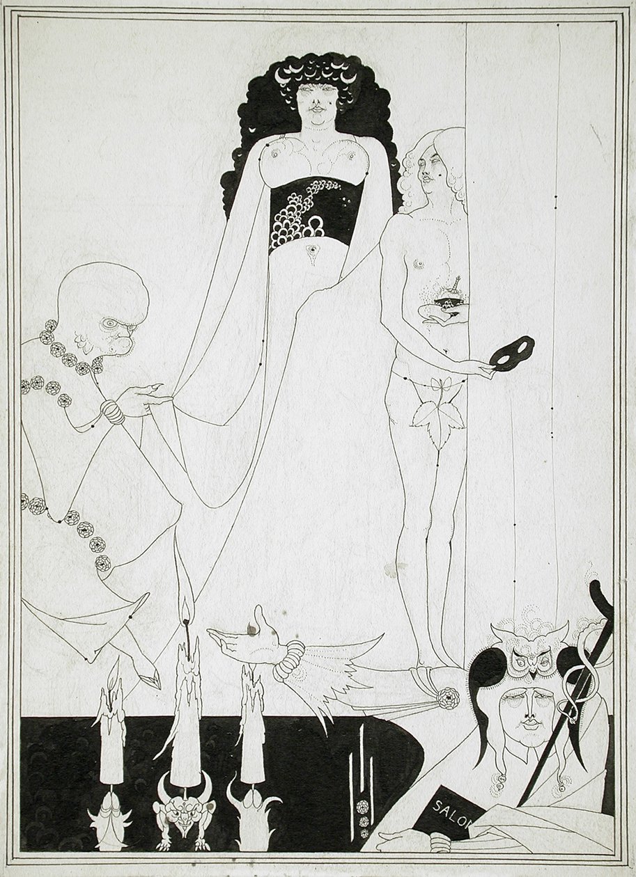 Gå in i Herodias. Illustration för Salome av Oscar Wilde av Aubrey Beardsley
