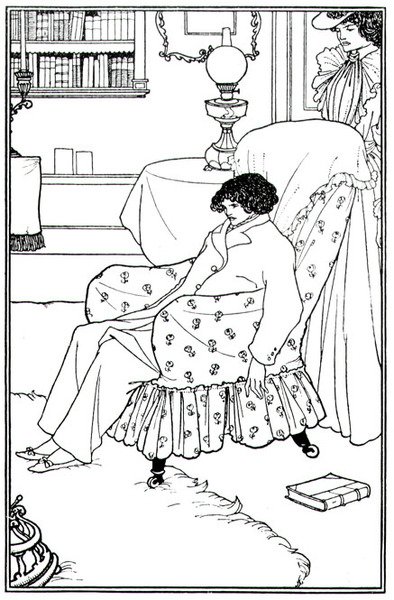 Frontispice till An Evil Motherhood, pub. av Elkin Mathews och Walt Ruding av Aubrey Beardsley