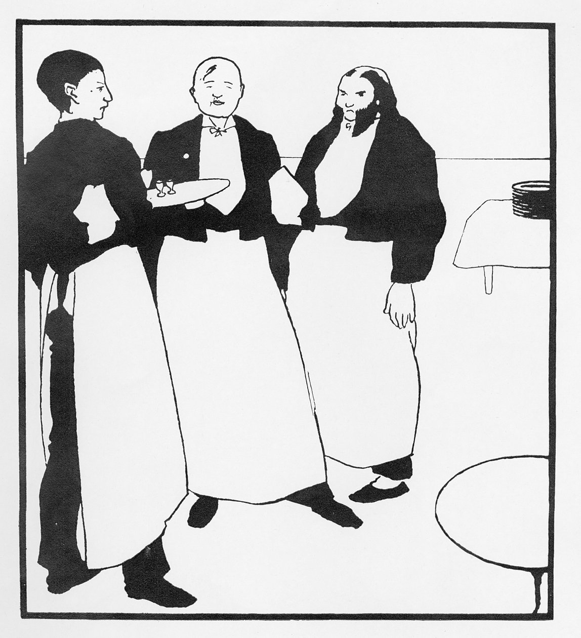 Garcons de Cafe, illustration från "Den gula boken" av Aubrey Beardsley