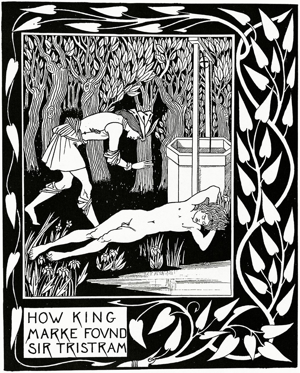 Hur King Marke hittade Sir Tristram, illustration från 