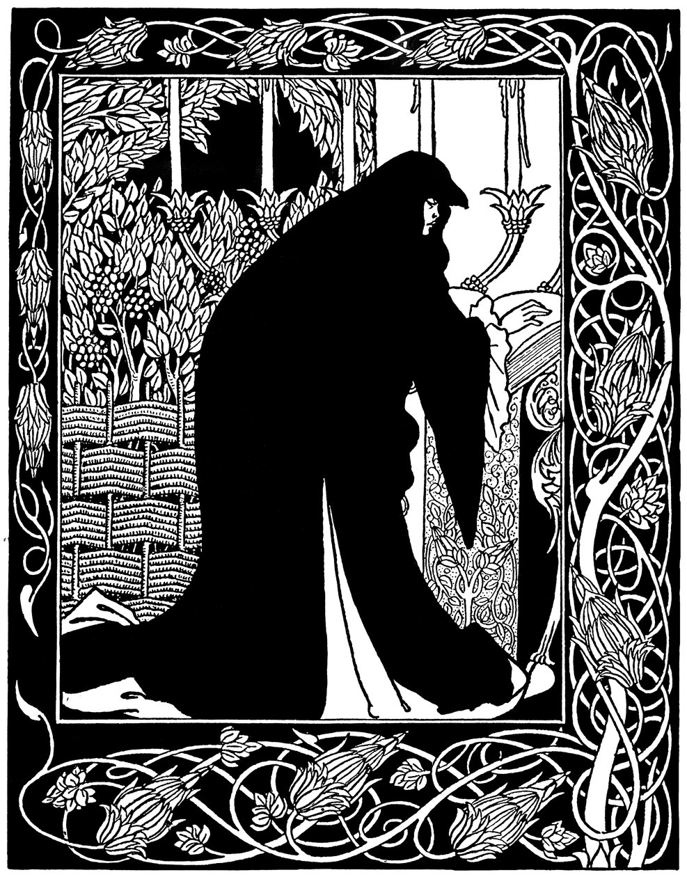 Hur drottning Guenever gjorde henne till nunna, illustration från 